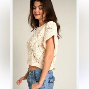 Zara Cream Knit Crop Top